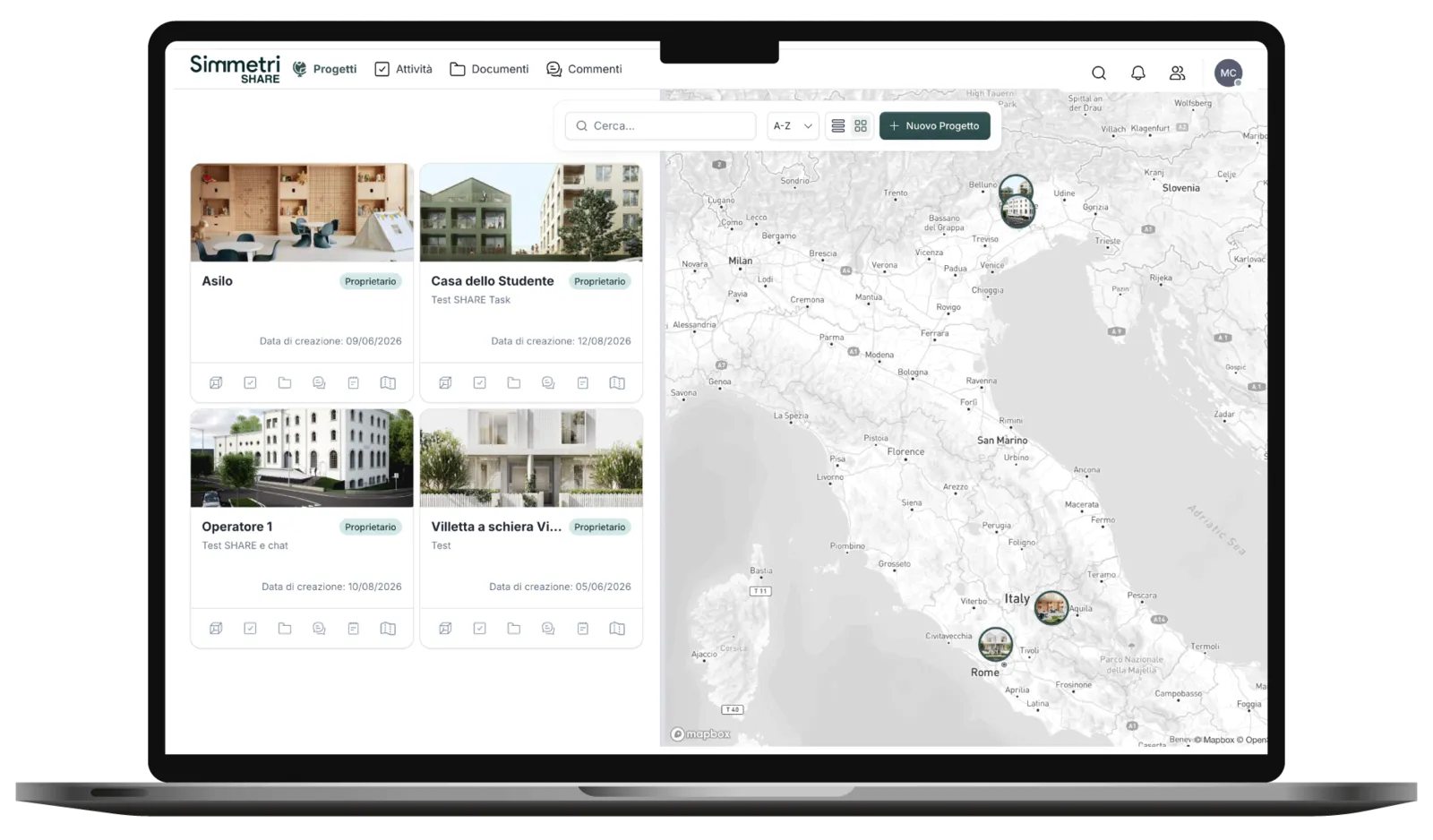Simmetri su laptop e smartphone